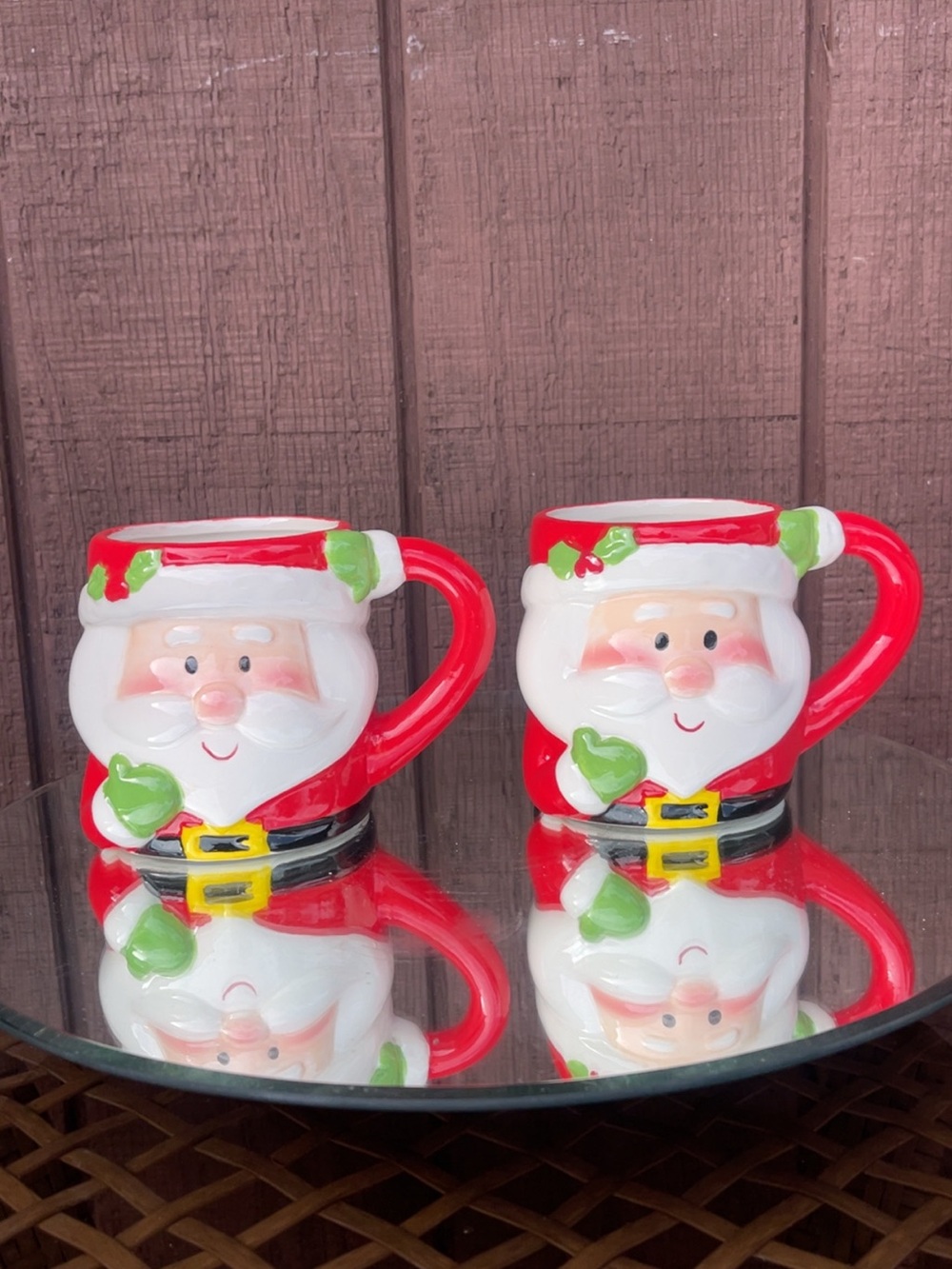 2 - Santa Ceramic Holiday Mugs